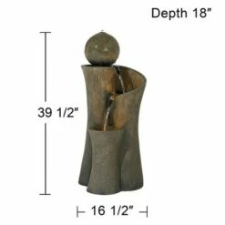 Buy ⭐ John Timberland Modern Sphere Zen Outdoor Floor Water Fountain 39 1/2" with LED Light for Exterior Garden Yard Lawn 🤩 -Garden Decor Shop unnamed file 6021