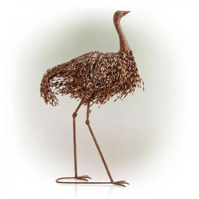Outlet π 39" x 24" Outdoor Metal Standing Ostrich Statue Brown - Alpine Corporation π 5 Outlet π 39" x 24" Outdoor Metal Standing Ostrich Statue Brown - Alpine Corporation π - Image 3
