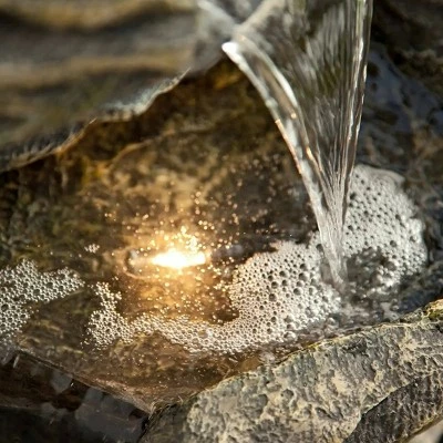 Brand new π 39" Indoor/Outdoor 5-Tier Rock Fountain with Replaceable LED Lights Gray - Alpine Corporation 𧨠5 Brand new π 39" Indoor/Outdoor 5-Tier Rock Fountain with Replaceable LED Lights Gray - Alpine Corporation 𧨠- Image 3