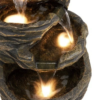 Brand new π 39" Indoor/Outdoor 5-Tier Rock Fountain with Replaceable LED Lights Gray - Alpine Corporation 𧨠9 Brand new π 39" Indoor/Outdoor 5-Tier Rock Fountain with Replaceable LED Lights Gray - Alpine Corporation 𧨠- Image 7