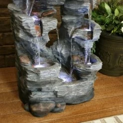 New 🎁 Sunnydaze Decor Sunnydaze 39"H Electric Polyresin and Fiberglass Dual Cascading Falls Outdoor Water Fountain with LED Lights 👏 -Garden Decor Shop unnamed file 6090