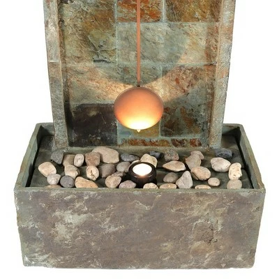 Outlet 𧨠Sunnydaze Decor Sunnydaze 49"H Electric Natural Slate Indoor/Outdoor Water Fountain with Clock and LED Light π 6 Outlet 𧨠Sunnydaze Decor Sunnydaze 49"H Electric Natural Slate Indoor/Outdoor Water Fountain with Clock and LED Light π - Image 4