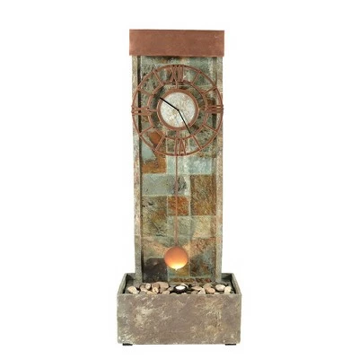 Outlet 𧨠Sunnydaze Decor Sunnydaze 49"H Electric Natural Slate Indoor/Outdoor Water Fountain with Clock and LED Light π 7 Outlet 𧨠Sunnydaze Decor Sunnydaze 49"H Electric Natural Slate Indoor/Outdoor Water Fountain with Clock and LED Light π - Image 5