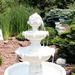 Promo ✔️ Sunnydaze Decor Sunnydaze 52"H Electric Fiberglass 4-Tier Fruit Top Outdoor Water Fountain, White Finish 🛒 -Garden Decor Shop unnamed file 6140