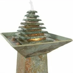 New 😀 Sunnydaze Decor Sunnydaze 40"H Electric Natural Slate Layered Pyramid Tiered Outdoor Water Fountain with LED Light 🧨 -Garden Decor Shop unnamed file 6143