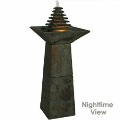 New 😀 Sunnydaze Decor Sunnydaze 40"H Electric Natural Slate Layered Pyramid Tiered Outdoor Water Fountain with LED Light 🧨 -Garden Decor Shop unnamed file 6146