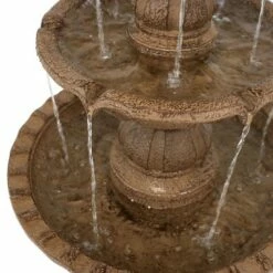 Promo 🔥 Sunnydaze Decor Sunnydaze 52"H Electric Fiberglass and Resin 4-Tier Pineapple Top Outdoor Water Feature, Tan 🥰 -Garden Decor Shop unnamed file 6160
