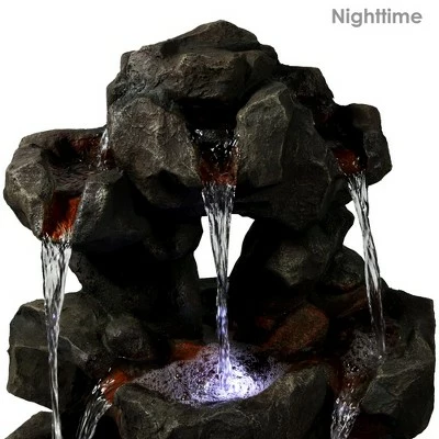 Hot Sale π Sunnydaze Decor Sunnydaze 32"H Electric Fiberglass and Polyresin Layered Rock Waterfall Outdoor Water Fountain with LED Lights π 3 Hot Sale π Sunnydaze Decor Sunnydaze 32"H Electric Fiberglass and Polyresin Layered Rock Waterfall Outdoor Water Fountain with LED Lights π