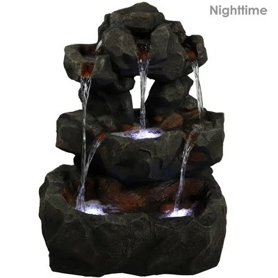 Hot Sale π Sunnydaze Decor Sunnydaze 32"H Electric Fiberglass and Polyresin Layered Rock Waterfall Outdoor Water Fountain with LED Lights π 8 Hot Sale π Sunnydaze Decor Sunnydaze 32"H Electric Fiberglass and Polyresin Layered Rock Waterfall Outdoor Water Fountain with LED Lights π - Image 6