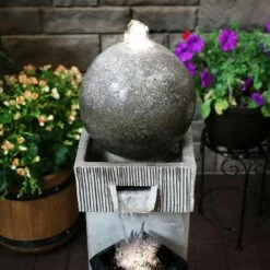 Flash Sale 🎁 Sunnydaze Decor Sunnydaze 35"H Electric Polyresin Modern Vogue Column Outdoor Water Fountain with LED Lights ⌛ -Garden Decor Shop unnamed file 6184