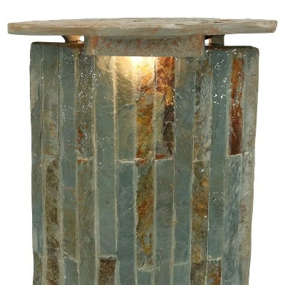 Deals ✔️ Sunnydaze Decor Sunnydaze 49"H Electric Natural Slate Tower Column Indoor/Outdoor Water Fountain with LED Light ✨ 5 Deals ✔️ Sunnydaze Decor Sunnydaze 49"H Electric Natural Slate Tower Column Indoor/Outdoor Water Fountain with LED Light ✨ - Image 3