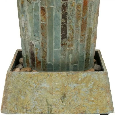 Deals ✔️ Sunnydaze Decor Sunnydaze 49"H Electric Natural Slate Tower Column Indoor/Outdoor Water Fountain with LED Light ✨ 6 Deals ✔️ Sunnydaze Decor Sunnydaze 49"H Electric Natural Slate Tower Column Indoor/Outdoor Water Fountain with LED Light ✨ - Image 4
