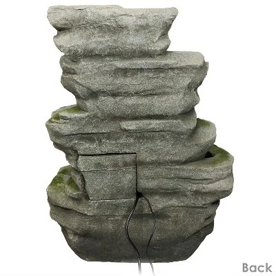 Budget π Sunnydaze Decor Sunnydaze 31"H Electric Polyresin and Fiberglass Lighted Cobblestone Waterfall Outdoor Water Fountain with LED Lights π 8 Budget π Sunnydaze Decor Sunnydaze 31"H Electric Polyresin and Fiberglass Lighted Cobblestone Waterfall Outdoor Water Fountain with LED Lights π - Image 6