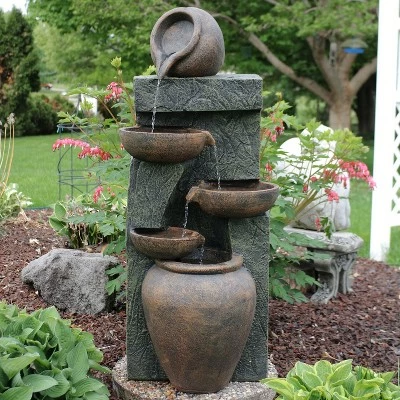 Discount π Sunnydaze Decor Sunnydaze 39"H Electric Polyresin and Fiberglass Cascading Earthenware Tiered Outdoor Water Fountain β¨ 3 Discount π Sunnydaze Decor Sunnydaze 39"H Electric Polyresin and Fiberglass Cascading Earthenware Tiered Outdoor Water Fountain β¨