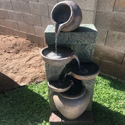 Discount π Sunnydaze Decor Sunnydaze 39"H Electric Polyresin and Fiberglass Cascading Earthenware Tiered Outdoor Water Fountain β¨ 8 Discount π Sunnydaze Decor Sunnydaze 39"H Electric Polyresin and Fiberglass Cascading Earthenware Tiered Outdoor Water Fountain β¨ - Image 6