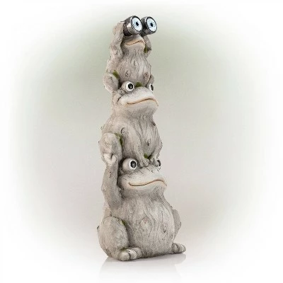 Discount ⌛ Alpine Corporation Alpine 23" Magnesium Oxide Solar Three Stack Frogs with LED Light Statue ❤️ 2 Discount ⌛ Alpine Corporation Alpine 23" Magnesium Oxide Solar Three Stack Frogs with LED Light Statue ❤️ - Image 2