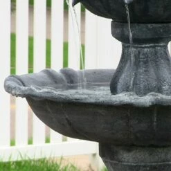 Hot Sale 🌟 Sunnydaze Decor Sunnydaze Outdoor 2-Tier Solar Powered Polyresin Arcade Water Fountain with Battery Backup and LED Light - 45" - Black 🔥 -Garden Decor Shop unnamed file 6210