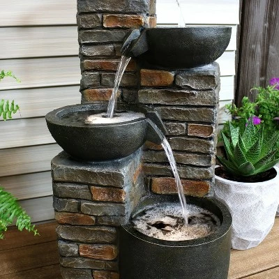Buy π Sunnydaze Decor Sunnydaze 34"H Electric Polyresin Staggered Bowls Tiered Outdoor Water Fountain with LED Lights β 7 Buy π Sunnydaze Decor Sunnydaze 34"H Electric Polyresin Staggered Bowls Tiered Outdoor Water Fountain with LED Lights β - Image 5