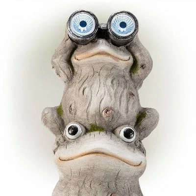 Discount ⌛ Alpine Corporation Alpine 23" Magnesium Oxide Solar Three Stack Frogs with LED Light Statue ❤️ 6 Discount ⌛ Alpine Corporation Alpine 23" Magnesium Oxide Solar Three Stack Frogs with LED Light Statue ❤️ - Image 6