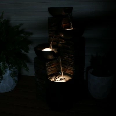 Buy π Sunnydaze Decor Sunnydaze 34"H Electric Polyresin Staggered Bowls Tiered Outdoor Water Fountain with LED Lights β 11 Buy π Sunnydaze Decor Sunnydaze 34"H Electric Polyresin Staggered Bowls Tiered Outdoor Water Fountain with LED Lights β - Image 9