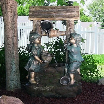 Wholesale ⭐ Sunnydaze Decor Sunnydaze 39"H Polyresin and Fiberglass Children at the Well Outdoor Water Fountain with LED Light ⭐ 3 Wholesale ⭐ Sunnydaze Decor Sunnydaze 39"H Polyresin and Fiberglass Children at the Well Outdoor Water Fountain with LED Light ⭐