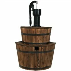 Coupon 🎉 Sunnydaze Decor Sunnydaze 34"H Electric Fir Wood 2-Tier Farmhouse Barrel with Metal Decorative Hand Pump Outdoor Water Fountain 🛒 -Garden Decor Shop unnamed file 6312