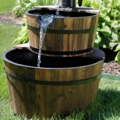 Coupon 🎉 Sunnydaze Decor Sunnydaze 34"H Electric Fir Wood 2-Tier Farmhouse Barrel with Metal Decorative Hand Pump Outdoor Water Fountain 🛒 -Garden Decor Shop unnamed file 6314