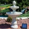 Deals 🧨 Sunnydaze Decor Sunnydaze Outdoor 2-Tier Solar Powered Water Fountain with Battery Backup and Submersible Pump - 35" - White Earth Finish 🌟 -Garden Decor Shop unnamed file 6316