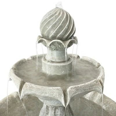 Deals ๐งจ Sunnydaze Decor Sunnydaze Outdoor 2-Tier Solar Powered Water Fountain with Battery Backup and Submersible Pump - 35" - White Earth Finish ๐ 4 Deals ๐งจ Sunnydaze Decor Sunnydaze Outdoor 2-Tier Solar Powered Water Fountain with Battery Backup and Submersible Pump - 35" - White Earth Finish ๐ - Image 2