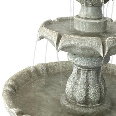 Deals ๐งจ Sunnydaze Decor Sunnydaze Outdoor 2-Tier Solar Powered Water Fountain with Battery Backup and Submersible Pump - 35" - White Earth Finish ๐ 6 Deals ๐งจ Sunnydaze Decor Sunnydaze Outdoor 2-Tier Solar Powered Water Fountain with Battery Backup and Submersible Pump - 35" - White Earth Finish ๐ - Image 4