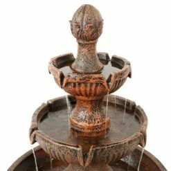 Discount 😀 Sunnydaze Decor Sunnydaze 43"H Electric Fiberglass and Resin 3-Tier Flower Blossom Outdoor Water Fountain, Earth Finish 🎉 -Garden Decor Shop unnamed file 6326