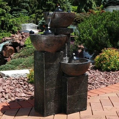 Best Pirce โ Sunnydaze Decor Sunnydaze 34"H Electric Polyresin 3-Tier Burning Bowls Outdoor Water Fountain with Real Flame Torch Accents ๐ 4 Best Pirce โ Sunnydaze Decor Sunnydaze 34"H Electric Polyresin 3-Tier Burning Bowls Outdoor Water Fountain with Real Flame Torch Accents ๐ - Image 2