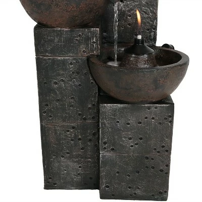 Best Pirce โ Sunnydaze Decor Sunnydaze 34"H Electric Polyresin 3-Tier Burning Bowls Outdoor Water Fountain with Real Flame Torch Accents ๐ 6 Best Pirce โ Sunnydaze Decor Sunnydaze 34"H Electric Polyresin 3-Tier Burning Bowls Outdoor Water Fountain with Real Flame Torch Accents ๐ - Image 4