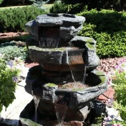 Cheapest ⭐ Sunnydaze Decor Sunnydaze 31"H Electric Polyresin and Fiberglass Large Rock Quarry Waterfall Outdoor Water Fountain with LED Lights ✨ -Garden Decor Shop unnamed file 6350