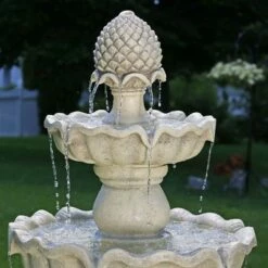 Cheapest 🛒 Sunnydaze Decor Sunnydaze 51"H Electric Polyresin and Fiberglass 3-Tier Pineapple Top Outdoor Water Fountain ⭐ -Garden Decor Shop unnamed file 6358