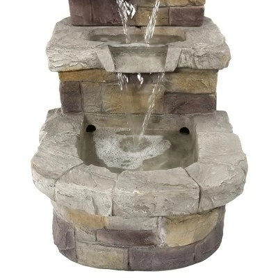 Brand new π Sunnydaze Decor Sunnydaze 21"H Electric Polyresin 3-Tier Brick Steps Outdoor Water Fountain with LED Light π 5 Brand new π Sunnydaze Decor Sunnydaze 21"H Electric Polyresin 3-Tier Brick Steps Outdoor Water Fountain with LED Light π - Image 3