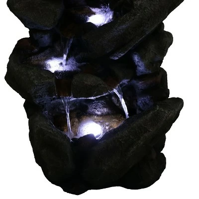 Outlet 𧨠Sunnydaze Decor Sunnydaze 32"H Electric Polyresin Streaming Tilted Rocks Outdoor Water Fountain with LED Lights π 3 Outlet 𧨠Sunnydaze Decor Sunnydaze 32"H Electric Polyresin Streaming Tilted Rocks Outdoor Water Fountain with LED Lights π
