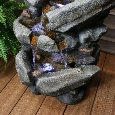 Outlet 𧨠Sunnydaze Decor Sunnydaze 32"H Electric Polyresin Streaming Tilted Rocks Outdoor Water Fountain with LED Lights π 10 Outlet 𧨠Sunnydaze Decor Sunnydaze 32"H Electric Polyresin Streaming Tilted Rocks Outdoor Water Fountain with LED Lights π - Image 8