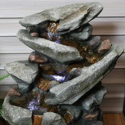 Outlet 𧨠Sunnydaze Decor Sunnydaze 32"H Electric Polyresin Streaming Tilted Rocks Outdoor Water Fountain with LED Lights π 11 Outlet 𧨠Sunnydaze Decor Sunnydaze 32"H Electric Polyresin Streaming Tilted Rocks Outdoor Water Fountain with LED Lights π - Image 9