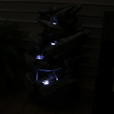 Outlet 𧨠Sunnydaze Decor Sunnydaze 32"H Electric Polyresin Streaming Tilted Rocks Outdoor Water Fountain with LED Lights π 12 Outlet 𧨠Sunnydaze Decor Sunnydaze 32"H Electric Polyresin Streaming Tilted Rocks Outdoor Water Fountain with LED Lights π - Image 10