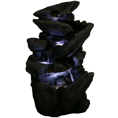 Outlet 𧨠Sunnydaze Decor Sunnydaze 32"H Electric Polyresin Streaming Tilted Rocks Outdoor Water Fountain with LED Lights π 13 Outlet 𧨠Sunnydaze Decor Sunnydaze 32"H Electric Polyresin Streaming Tilted Rocks Outdoor Water Fountain with LED Lights π - Image 11