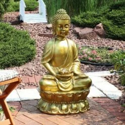 Brand new 😀 Sunnydaze Decor Sunnydaze 36"H Electric Fiberglass Relaxed Buddha Outdoor Water Fountain with LED Light 🔔 -Garden Decor Shop unnamed file 6394