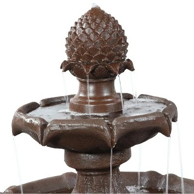 Best Pirce π Sunnydaze Decor Sunnydaze Outdoor 2-Tier Pineapple Solar Powered Water Fountain with Battery Backup and Submersible Pump - 46" - Rust Finish π 4 Best Pirce π Sunnydaze Decor Sunnydaze Outdoor 2-Tier Pineapple Solar Powered Water Fountain with Battery Backup and Submersible Pump - 46" - Rust Finish π - Image 2