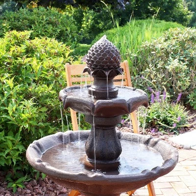 Best Pirce π Sunnydaze Decor Sunnydaze Outdoor 2-Tier Pineapple Solar Powered Water Fountain with Battery Backup and Submersible Pump - 46" - Rust Finish π 5 Best Pirce π Sunnydaze Decor Sunnydaze Outdoor 2-Tier Pineapple Solar Powered Water Fountain with Battery Backup and Submersible Pump - 46" - Rust Finish π - Image 3