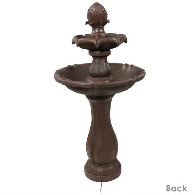 Best Pirce π Sunnydaze Decor Sunnydaze Outdoor 2-Tier Pineapple Solar Powered Water Fountain with Battery Backup and Submersible Pump - 46" - Rust Finish π 8 Best Pirce π Sunnydaze Decor Sunnydaze Outdoor 2-Tier Pineapple Solar Powered Water Fountain with Battery Backup and Submersible Pump - 46" - Rust Finish π - Image 6
