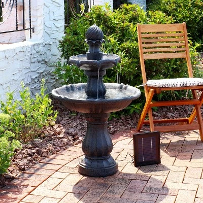 Hot Sale π Sunnydaze Decor Sunnydaze Outdoor 2-Tier Solar Powered Water Fountain with Battery Backup and Submersible Pump - 35" - Black Earth Finish β 3 Hot Sale π Sunnydaze Decor Sunnydaze Outdoor 2-Tier Solar Powered Water Fountain with Battery Backup and Submersible Pump - 35" - Black Earth Finish β