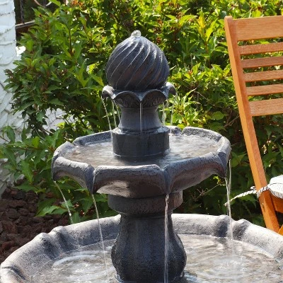 Hot Sale π Sunnydaze Decor Sunnydaze Outdoor 2-Tier Solar Powered Water Fountain with Battery Backup and Submersible Pump - 35" - Black Earth Finish β 5 Hot Sale π Sunnydaze Decor Sunnydaze Outdoor 2-Tier Solar Powered Water Fountain with Battery Backup and Submersible Pump - 35" - Black Earth Finish β - Image 3