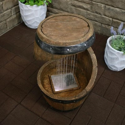 Best deal π Sunnydaze Decor Sunnydaze 24"H Electric Resin Spiraling Barrel Outdoor Water Fountain with LED Lights π₯ 6 Best deal π Sunnydaze Decor Sunnydaze 24"H Electric Resin Spiraling Barrel Outdoor Water Fountain with LED Lights π₯ - Image 4