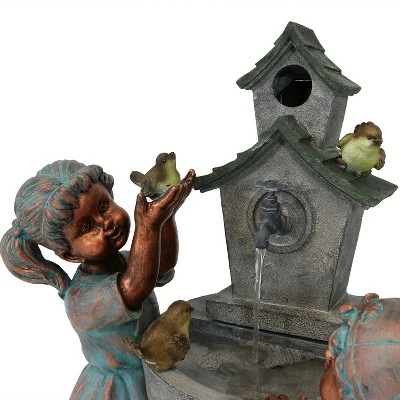 Deals ✨ Sunnydaze Decor Sunnydaze 30"H Electric Polyresin Boy and Girl at Bird Bath Outdoor Water Fountain ✨ 4 Deals ✨ Sunnydaze Decor Sunnydaze 30"H Electric Polyresin Boy and Girl at Bird Bath Outdoor Water Fountain ✨ - Image 2