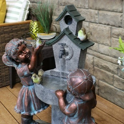 Deals ✨ Sunnydaze Decor Sunnydaze 30"H Electric Polyresin Boy and Girl at Bird Bath Outdoor Water Fountain ✨ 6 Deals ✨ Sunnydaze Decor Sunnydaze 30"H Electric Polyresin Boy and Girl at Bird Bath Outdoor Water Fountain ✨ - Image 4